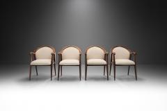 French Oak Art Deco Chairs in Taupe Boucl France 1930s - 3385765