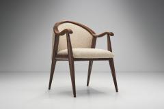 French Oak Art Deco Chairs in Taupe Boucl France 1930s - 3385767