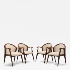 French Oak Art Deco Chairs in Taupe Boucl France 1930s - 3388321