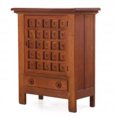 French Oak Brutalist Style Cabinet C 1960  - 4788004