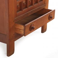French Oak Brutalist Style Cabinet C 1960  - 4788005