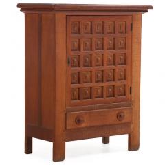 French Oak Brutalist Style Cabinet C 1960  - 4789704