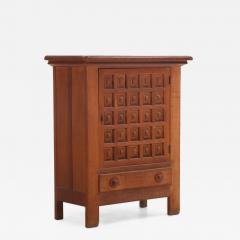 French Oak Brutalist Style Cabinet C 1960  - 4789705
