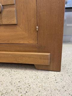 French Oak Buffet W Geometric Details and Marble Top - 4636912