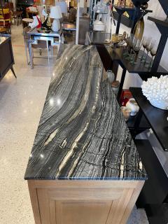 French Oak Buffet W Geometric Details and Marble Top - 4636936