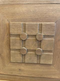 French Oak Buffet W Geometric Details and Marble Top - 4636938