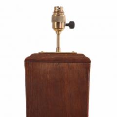 French Oak Floor Lamp in Angular Form C 1940  - 4597597