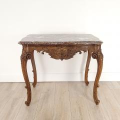 French Oak R gence Period Center Table with Marble Top early 18th century - 3936419