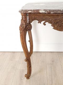 French Oak R gence Period Center Table with Marble Top early 18th century - 3936420