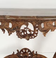 French Oak R gence Period Marble Topped Console early 18th century Restored - 3937392