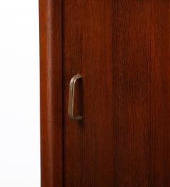 French Oak Sideboard with Sliding Doors Shelves 1950s - 3345703