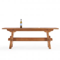 French Oak and Stone Dining Table C 1960  - 4720459