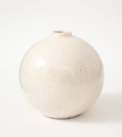 French Off White Crackle Vase 1930 40s - 4662926