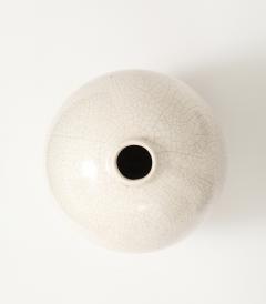 French Off White Crackle Vase 1930 40s - 4662927