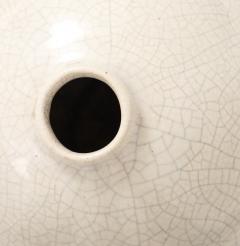 French Off White Crackle Vase 1930 40s - 4662931