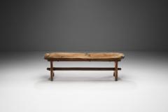 French Olive Wood Bench France 1970s - 3077734