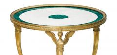 French Ormolu Bronze Malachite and White Marble Gueridon Table circa 1870 - 815609