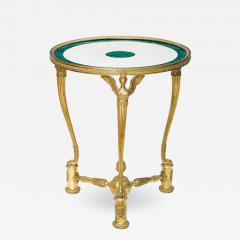 French Ormolu Bronze Malachite and White Marble Gueridon Table circa 1870 - 815827