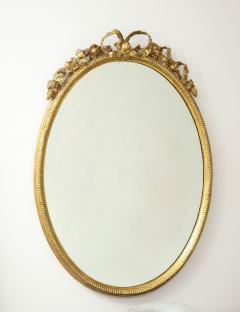 French Oval Gilt Mirror with Bow Crest 1860 - 2712927