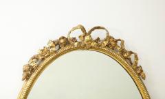 French Oval Gilt Mirror with Bow Crest 1860 - 2712928