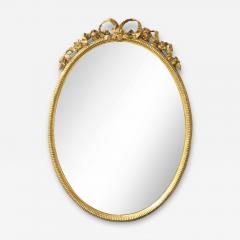 French Oval Gilt Mirror with Bow Crest 1860 - 2721024