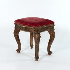 French Paint and parcel gilt upholstered stool French circa 1850  - 2978058