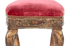 French Paint and parcel gilt upholstered stool French circa 1850  - 2978067