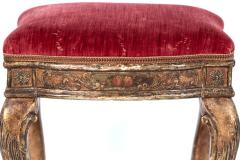 French Paint and parcel gilt upholstered stool French circa 1850  - 2978069