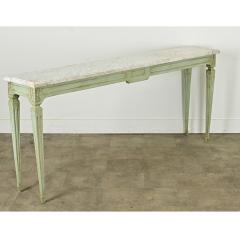 French Painted Console with White Marble Top - 3909358