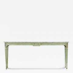 French Painted Console with White Marble Top - 3917348