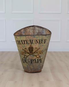 French Painted Grape Picking Hod Iron Circa 1900 Rustic Decor - 4663459