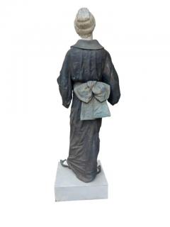 French Painted Metal Life Size Figure of a Geisha by Charles Masse - 4131197
