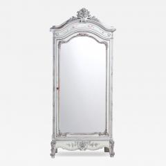 French Painted Walnut Single Door Armoire C 1880 - 4738696