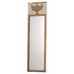 French Painted and Gilt Narrow Mirror Late 19th C  - 4641124