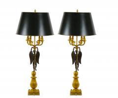 French Pair Empire Dore Bronze Winged Putti Candelabras - 3122972