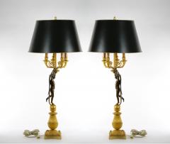 French Pair Empire Dore Bronze Winged Putti Candelabras - 3122975