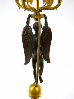French Pair Empire Dore Bronze Winged Putti Candelabras - 3123000