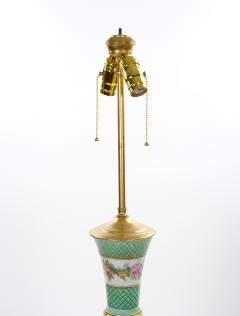 French Pair Neoclassical Floral Paris Porcelain Urns Mounted Lamps Circa 1800 - 4796268