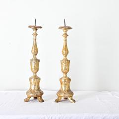 French Pair of 18th Century Gilt Candlesticks - 4306706