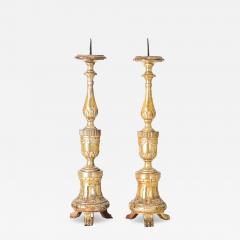 French Pair of 18th Century Gilt Candlesticks - 4329698