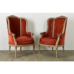 French Pair of 18th Century Louis XVI Bergere - 3935028