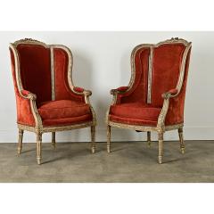 French Pair of 18th Century Louis XVI Bergere - 3935029