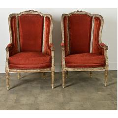 French Pair of 18th Century Louis XVI Bergere - 3935120