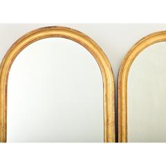 French Pair of 19th Century Arched Gilt Mirrors - 4375092