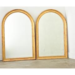 French Pair of 19th Century Arched Gilt Mirrors - 4375097