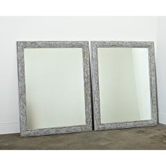 French Pair of 19th Century Carved Painted Mirrors - 4223520