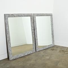 French Pair of 19th Century Carved Painted Mirrors - 4223524