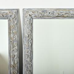 French Pair of 19th Century Carved Painted Mirrors - 4223535