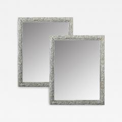 French Pair of 19th Century Carved Painted Mirrors - 4248738