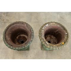 French Pair of 19th Century Cast Iron Urn Planters - 4589886